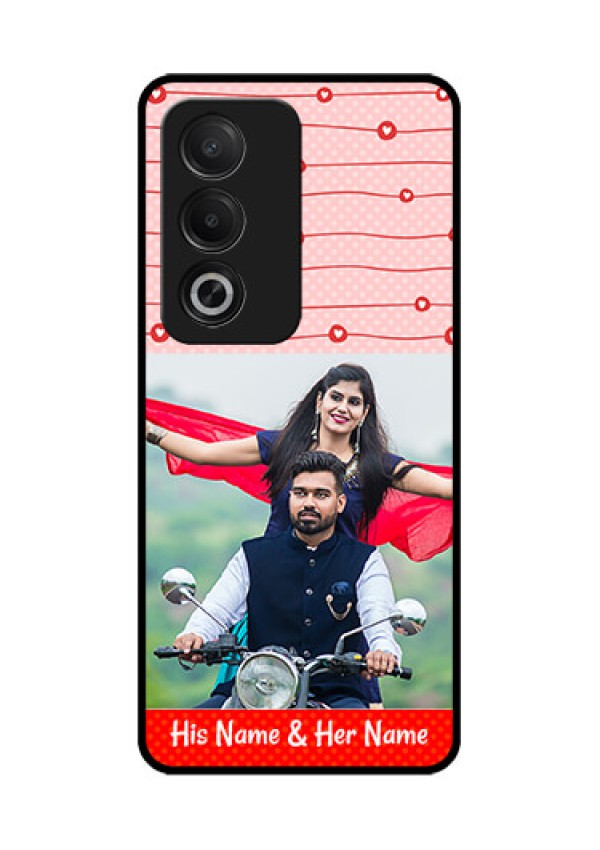 Oppo A3 Pro 5G Custom Glass Phone CaseRed Pattern Case Design