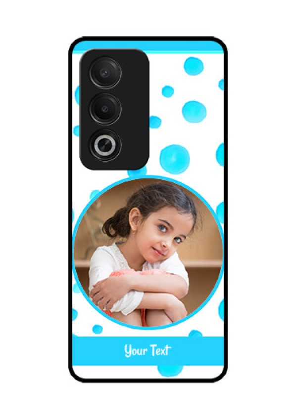 Oppo A3 Pro 5G Custom Glass Phone CaseBlue Bubbles Pattern Design
