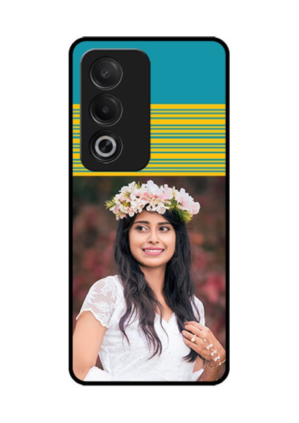 Oppo A3 Pro 5G Custom Glass Phone CaseYellow and Blue Design