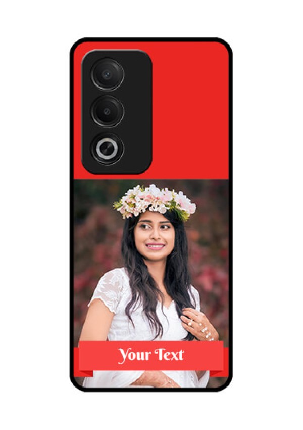 Oppo A3 Pro 5G Custom Glass Phone CaseSimple Red Color Design
