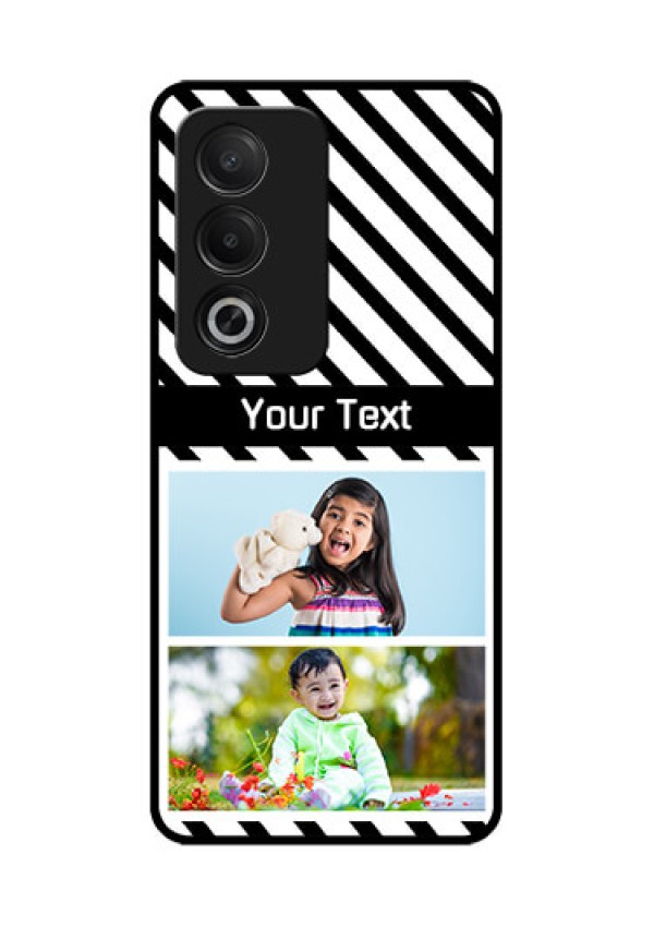 Oppo A3 Pro 5G Custom Glass Phone CaseBlack And White Stripes Design