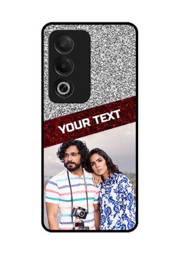 Oppo A3 Pro 5G Custom Glass Phone CaseImage Holder With Glitter Strip Design