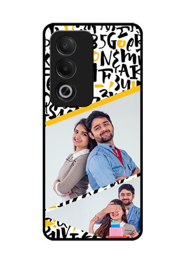 Oppo A3 Pro 5G Custom Glass Phone CaseLetters Pattern Design