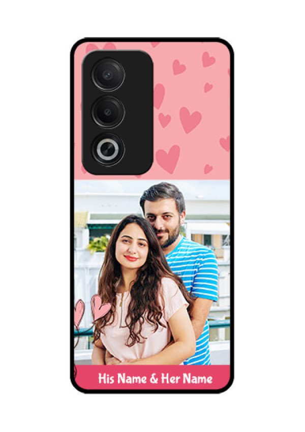 Oppo A3 Pro 5G Custom Glass Phone CaseLove Design Peach Color