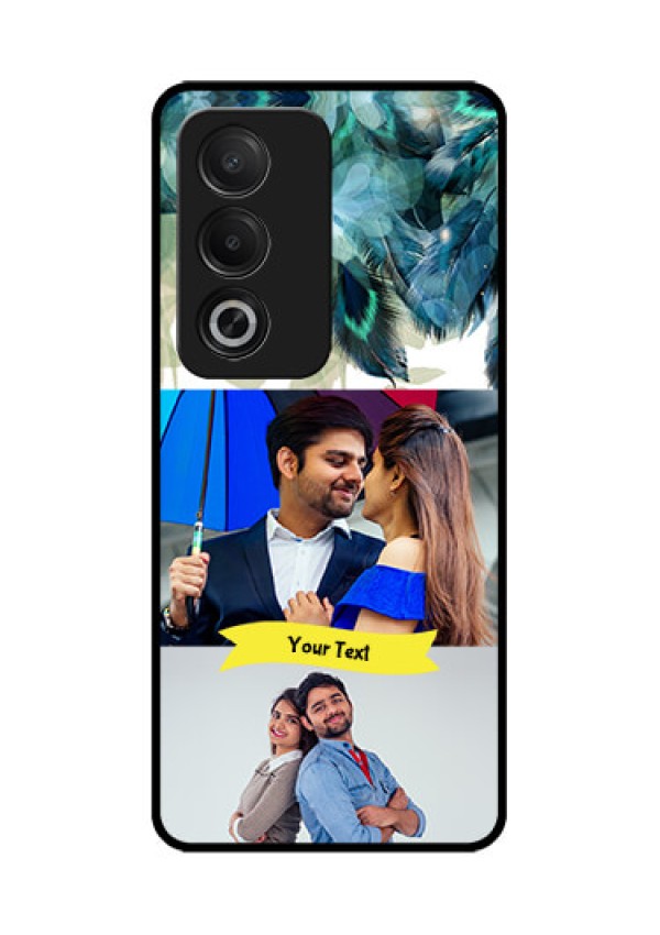 Oppo A3 Pro 5G Custom Glass Phone CaseImage With Boho Peacock Feather Design