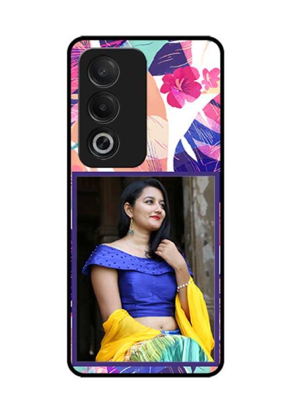 Oppo A3 Pro 5G Custom Glass Phone CaseAbstract Floral Design