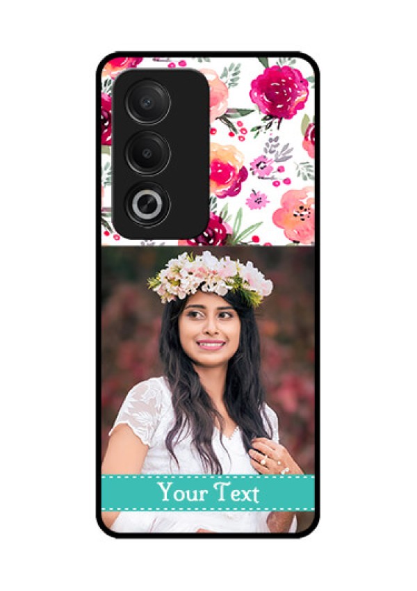 Oppo A3 Pro 5G Custom Glass Phone CaseWater Colors Floral Design