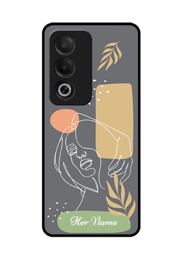 Oppo A3 Pro 5G Custom Glass Phone CaseGazing Woman Line Art Design