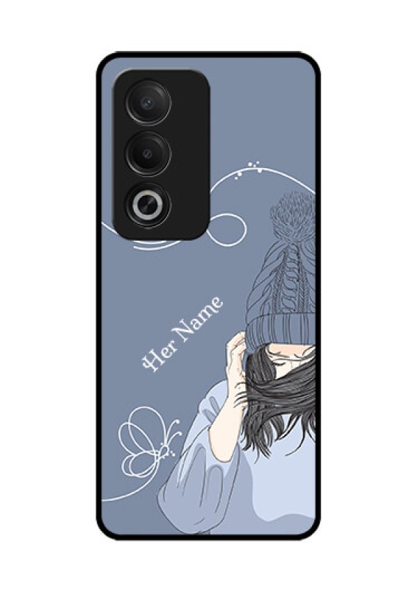 Oppo A3 Pro 5G Custom Glass Phone CaseGirl In Winter Outfit Design