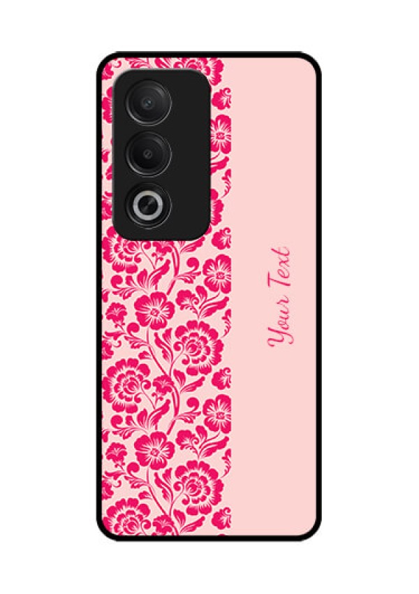 Oppo A3 Pro 5G Custom Glass Phone CaseAttractive Floral Pattern Design