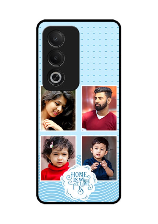 Oppo A3 Pro 5G Custom Glass Phone CaseCute Love Quote With 4 Pic Upload Design
