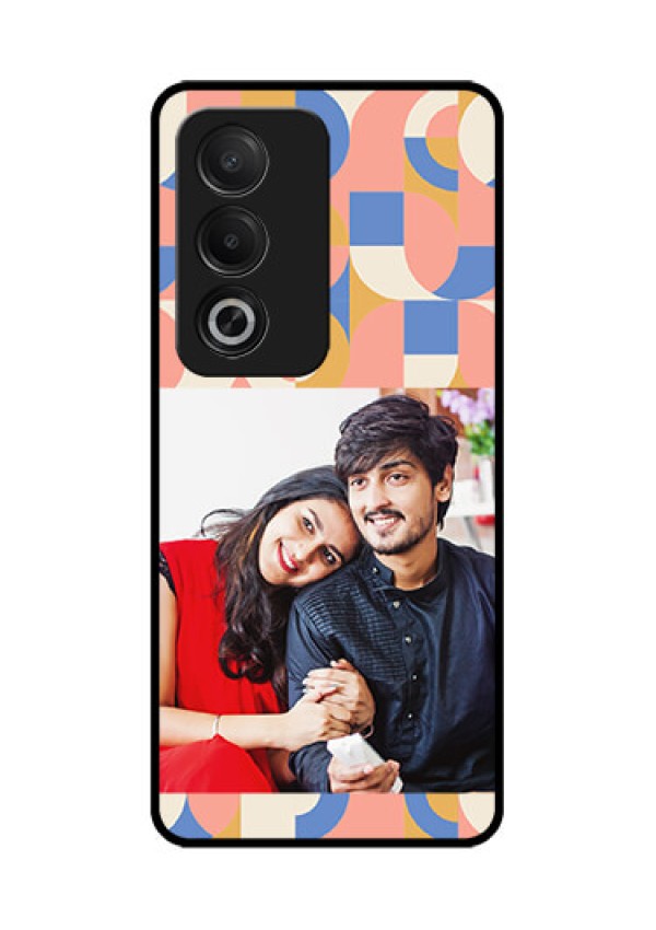 Oppo A3 Pro 5G Custom Glass Phone CaseSemi - Circle Maze Pattern Design