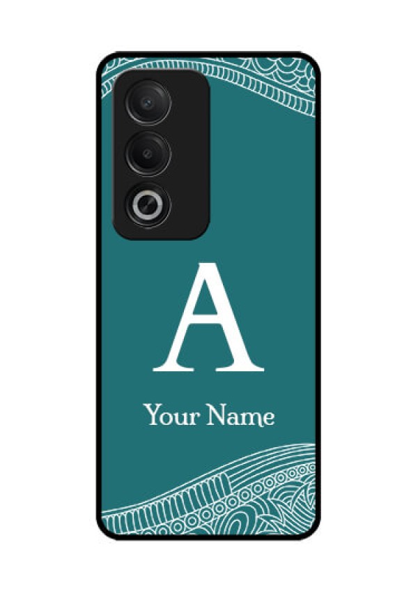 Oppo A3 Pro 5G Custom Glass Phone CaseLine Art Pattern With Custom Name Design