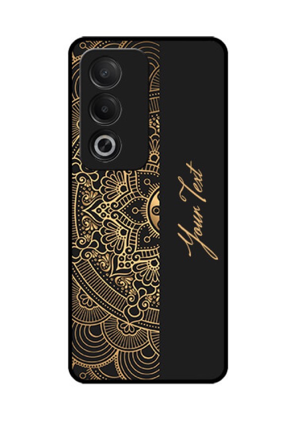 Oppo A3 Pro 5G Custom Glass Phone CaseMandala Art With Custom Text Design