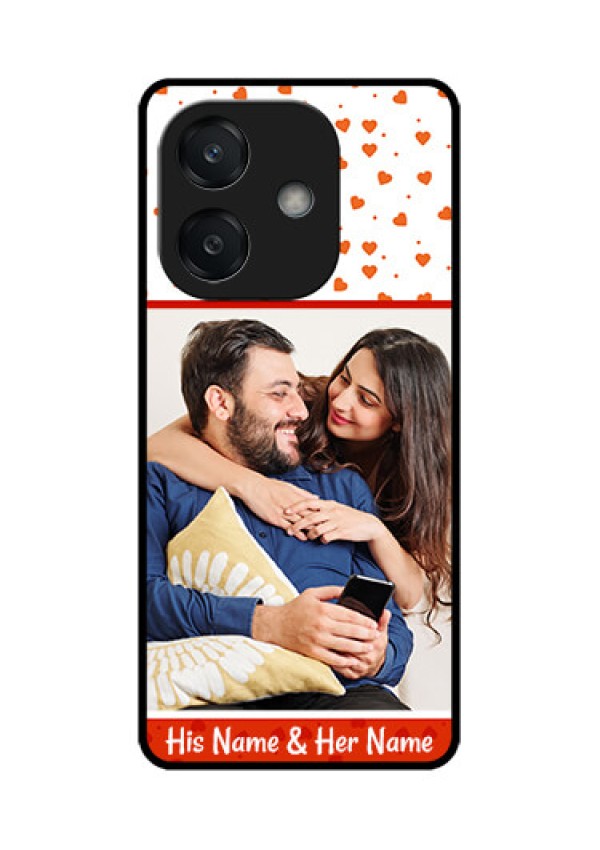 Oppo A3X 5G Custom Glass Phone CaseOrange Love Symbol Design