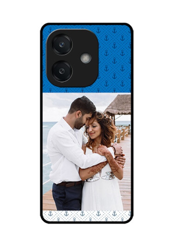 Oppo A3X 5G Custom Glass Phone CaseBlue Anchors Design