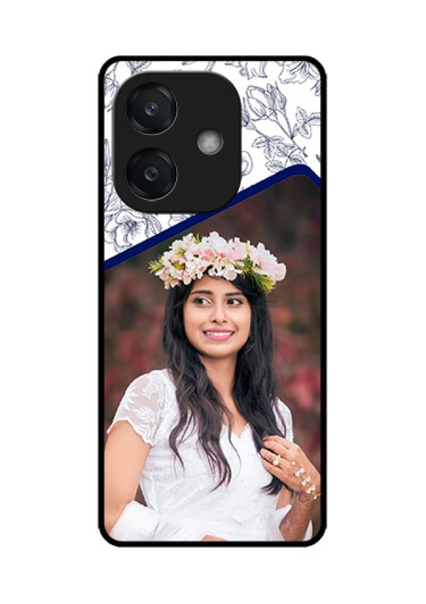 Oppo A3X 5G Custom Glass Phone CaseClassy Floral Design