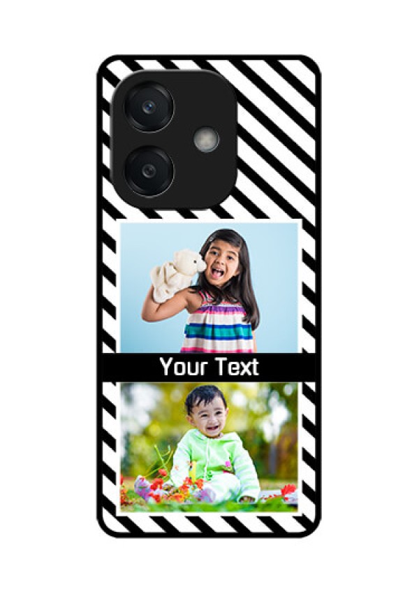 Oppo A3X 5G Custom Glass Phone CaseBlack And White Stripes Design
