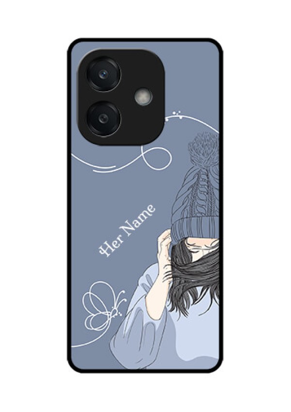 Oppo A3X 5G Custom Glass Phone CaseGirl In Winter Outfit Design