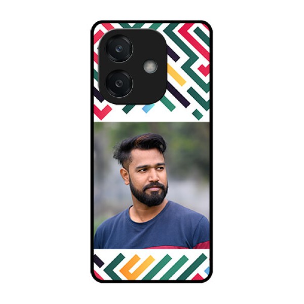 Oppo A3X 5G Custom Glass Phone CaseColorful Maze Pattern Design Oppo A3X 5G Custom Glass Phone CaseColorful Maze Pattern Design