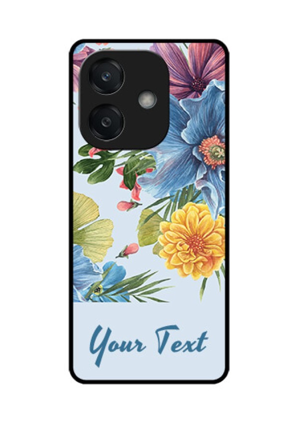 Oppo A3X 5G Custom Glass Phone CaseStunning Watercolored Flowers Painting Design