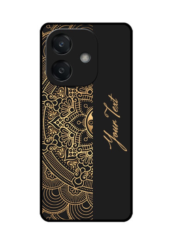 Oppo A3X 5G Custom Glass Phone CaseMandala Art With Custom Text Design