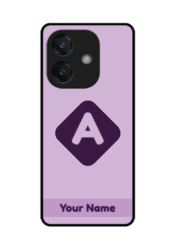 Oppo A3X 5G Custom Glass Phone CaseCustom Letter In Curved Badge Design