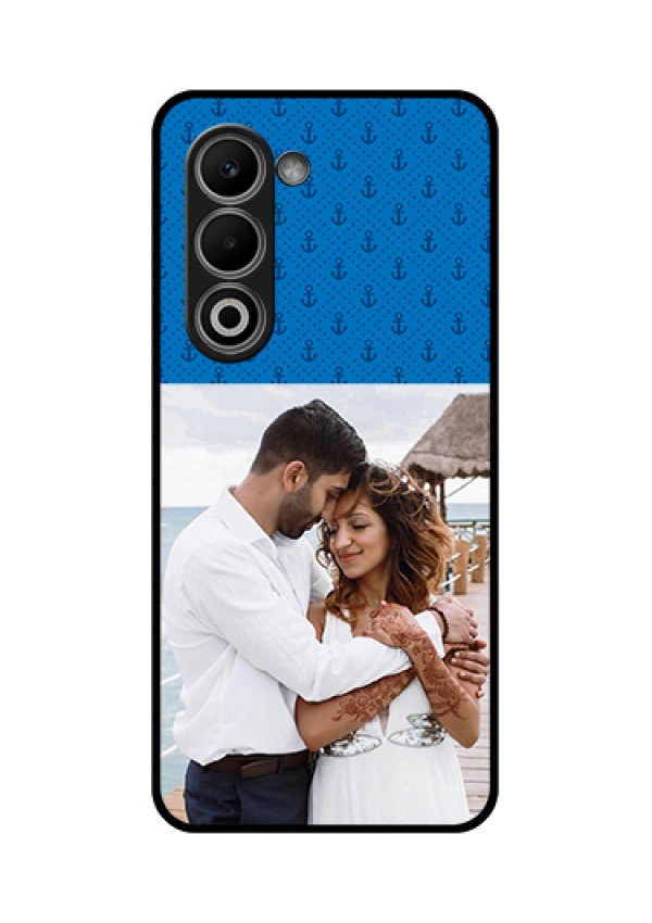 Oppo A5 5G Custom Glass Phone Case - Blue Anchors Design