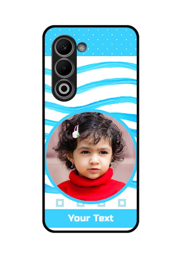 Oppo A5 5G Custom Glass Phone Case - Simple Blue Case Design