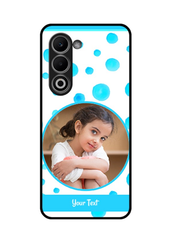 Oppo A5 5G Custom Glass Phone Case - Blue Bubbles Pattern Design