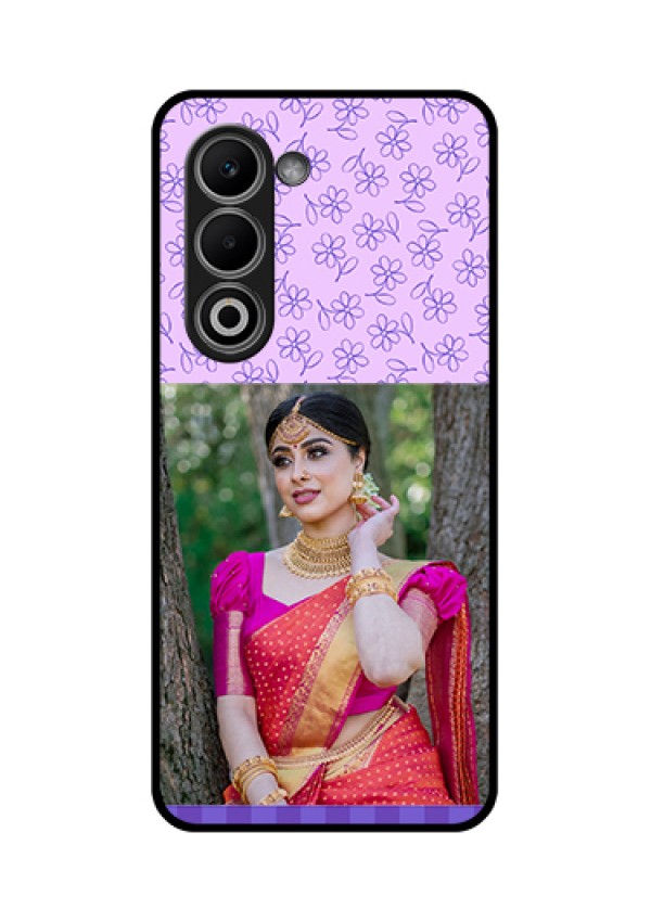 Oppo A5 5G Custom Glass Phone Case - Purple Floral Design