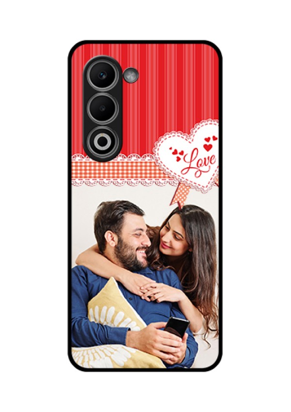 Oppo A5 5G Custom Glass Phone Case - Red Love Pattern Design