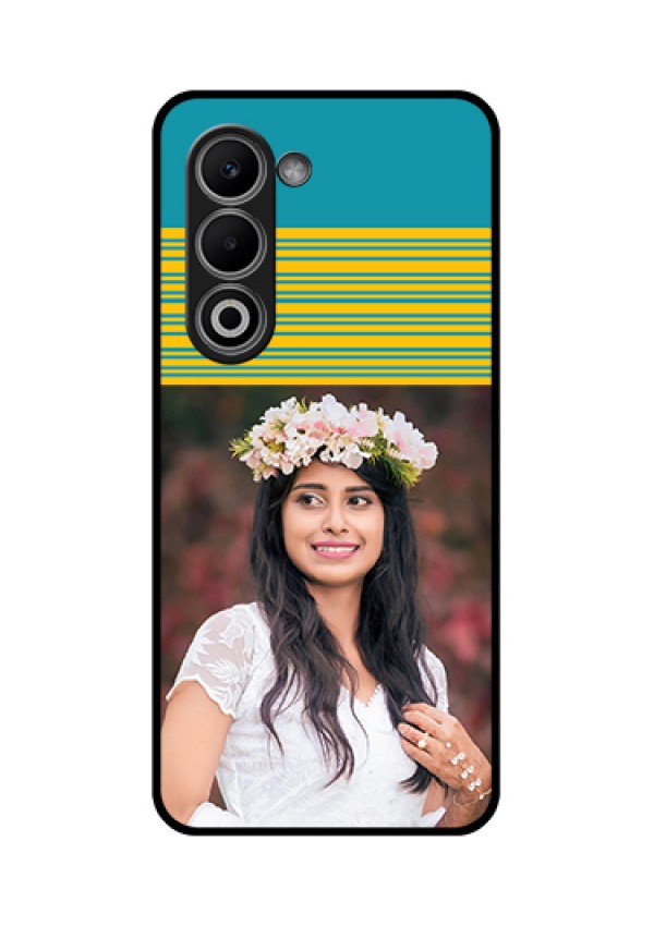 Oppo A5 5G Custom Glass Phone Case - Yellow & Blue Design