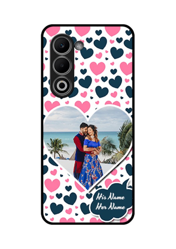 Oppo A5 5G Custom Glass Phone Case - Pink & Blue Heart Design