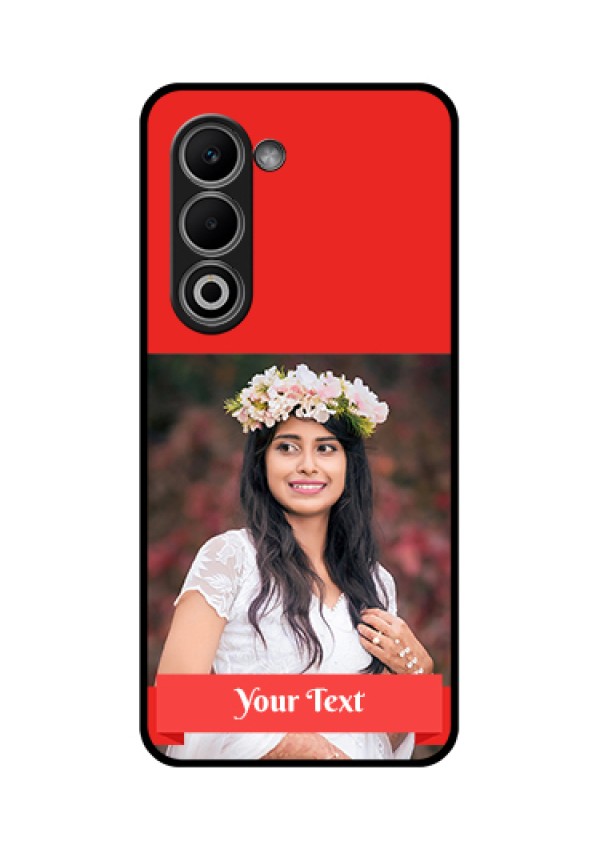 Oppo A5 5G Custom Glass Phone Case - Simple Red Color Design