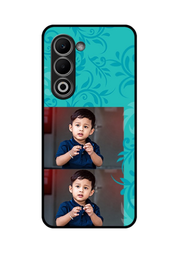 Oppo A5 5G Custom Glass Phone Case - With Photo And Green Floral Design