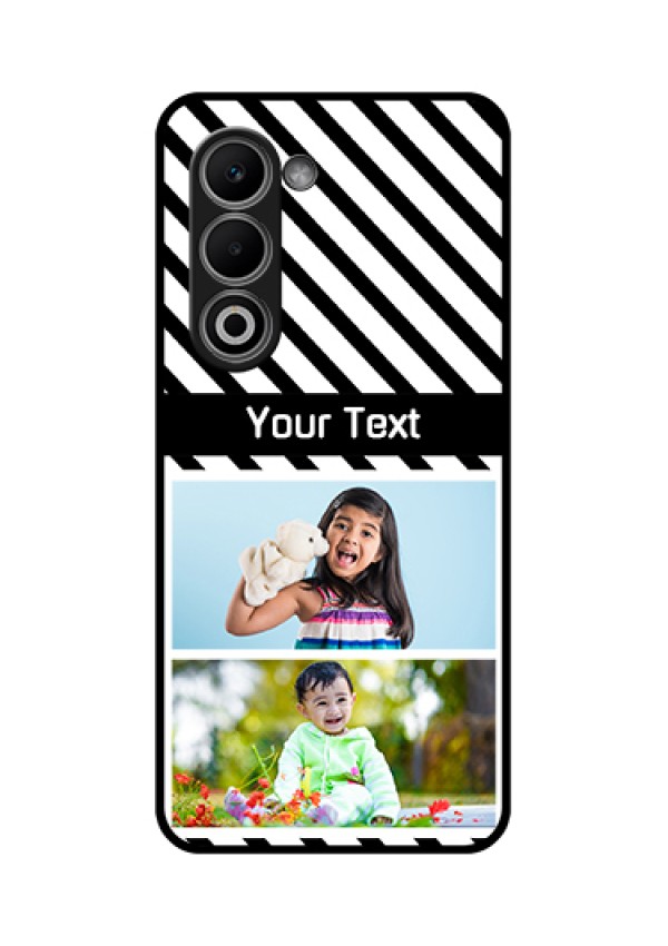 Oppo A5 5G Custom Glass Phone Case - Black And White Stripes Design
