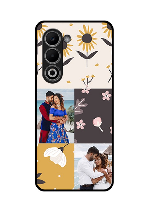 Oppo A5 5G Custom Glass Phone Case - 3 Images With Floral Design