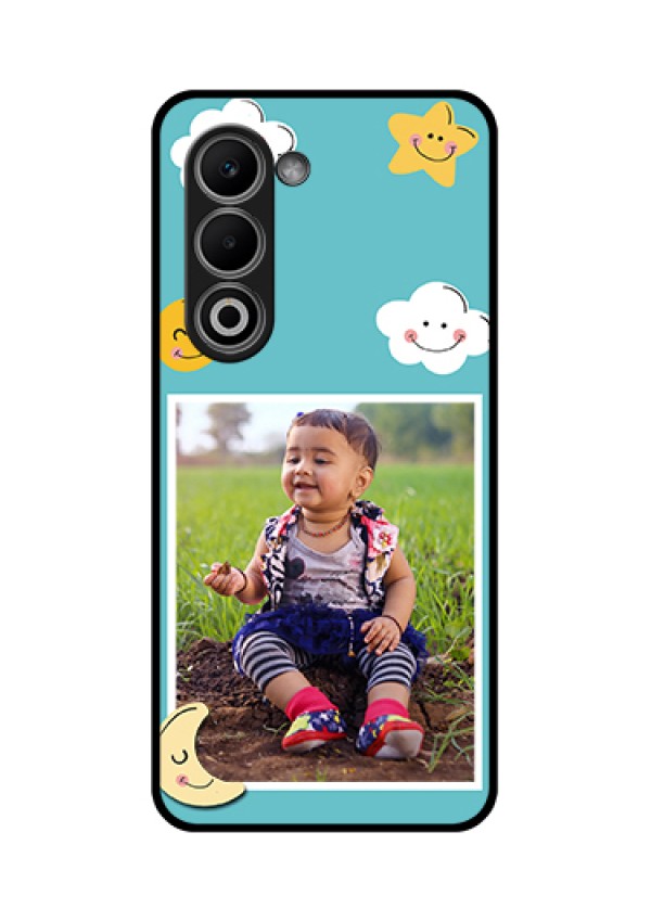 Oppo A5 5G Custom Glass Phone Case - Smiley Kids Stars Design