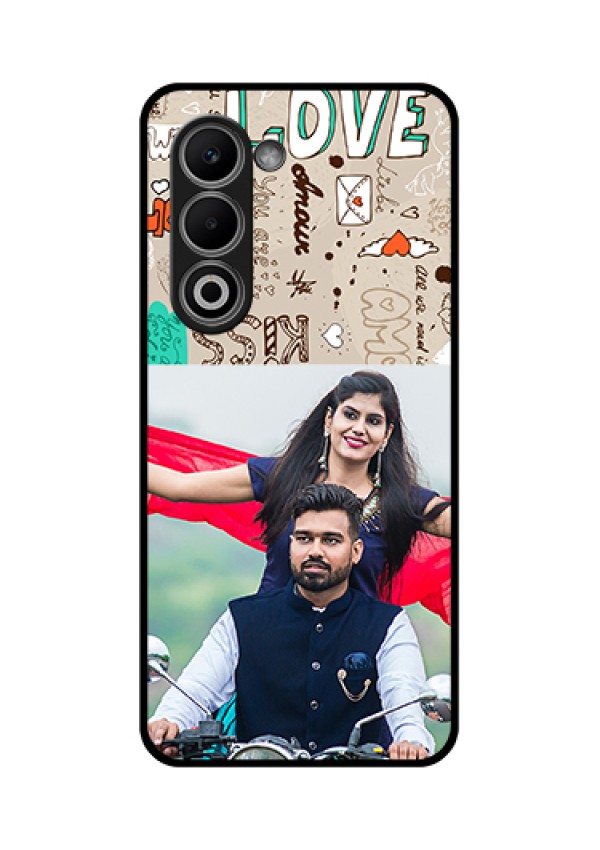 Oppo A5 5G Custom Glass Phone Case - Love Doodle Pattern