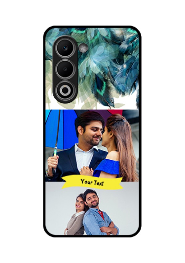 Oppo A5 5G Custom Glass Phone Case - Image With Boho Peacock Feather Design