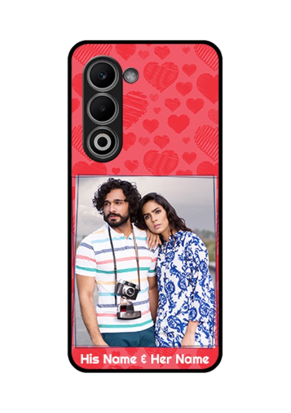 Oppo A5 5G Custom Glass Phone Case - With Red Heart Symbols Design