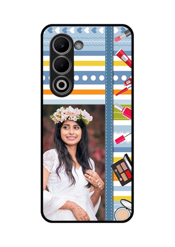 Oppo A5 5G Custom Glass Phone Case - Makeup Icons Design