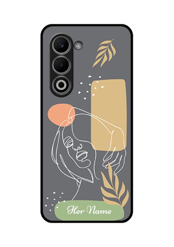 Oppo A5 5G Custom Glass Phone Case - Gazing Woman Line Art Design