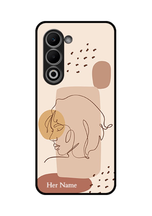 Oppo A5 5G Custom Glass Phone Case - Calm Woman Line Art Design