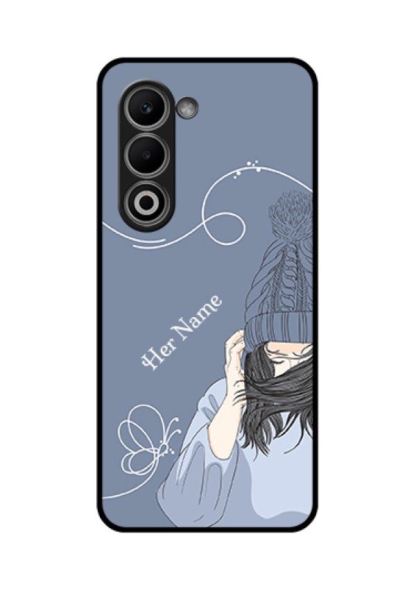 Oppo A5 5G Custom Glass Phone Case - Girl In Winter Outfit Design