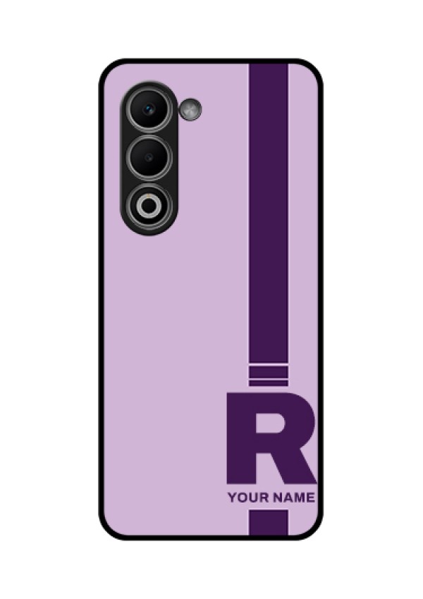 Oppo A5 5G Custom Glass Phone Case - Simple Dual Tone Stripe With Name Design