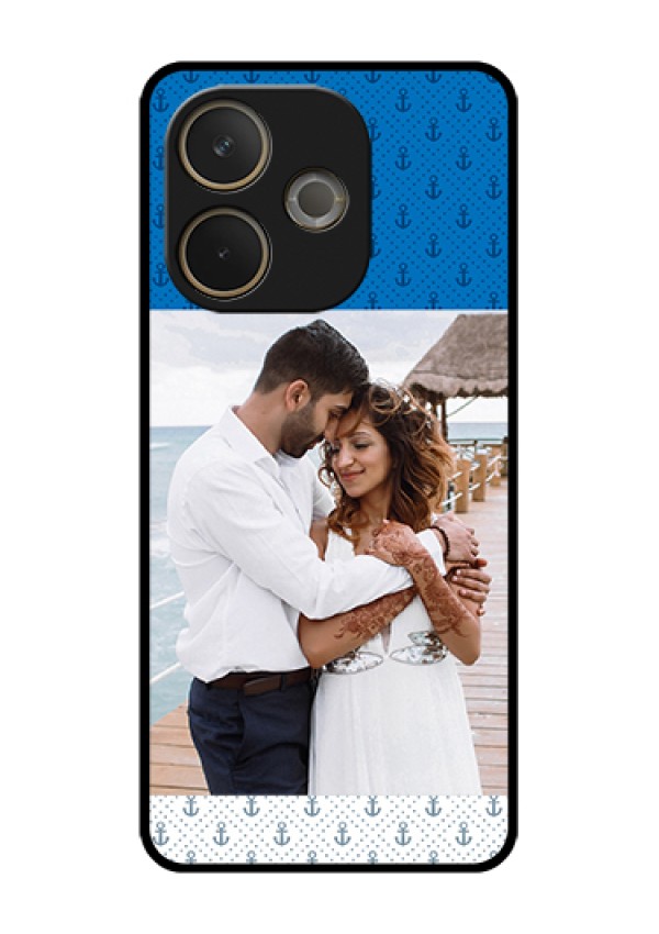 Oppo A5 Pro 5G Custom Glass Phone Case - Blue Anchors Design