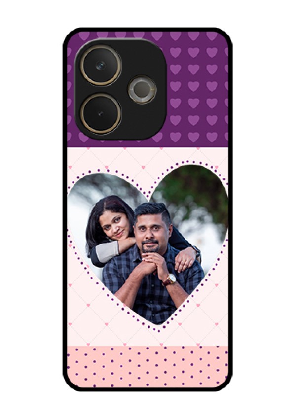 Oppo A5 Pro 5G Custom Glass Phone Case - Violet Love Dots Design