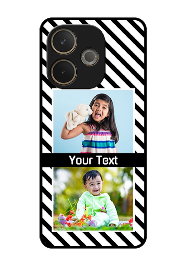 Oppo A5 Pro 5G Custom Glass Phone Case - Black And White Stripes Design
